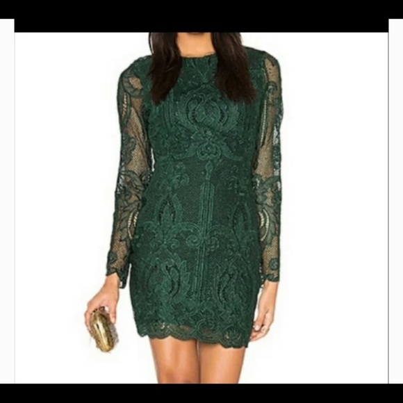 Lavish Alice lace open back forest green size 2 - Picture 1 of 7